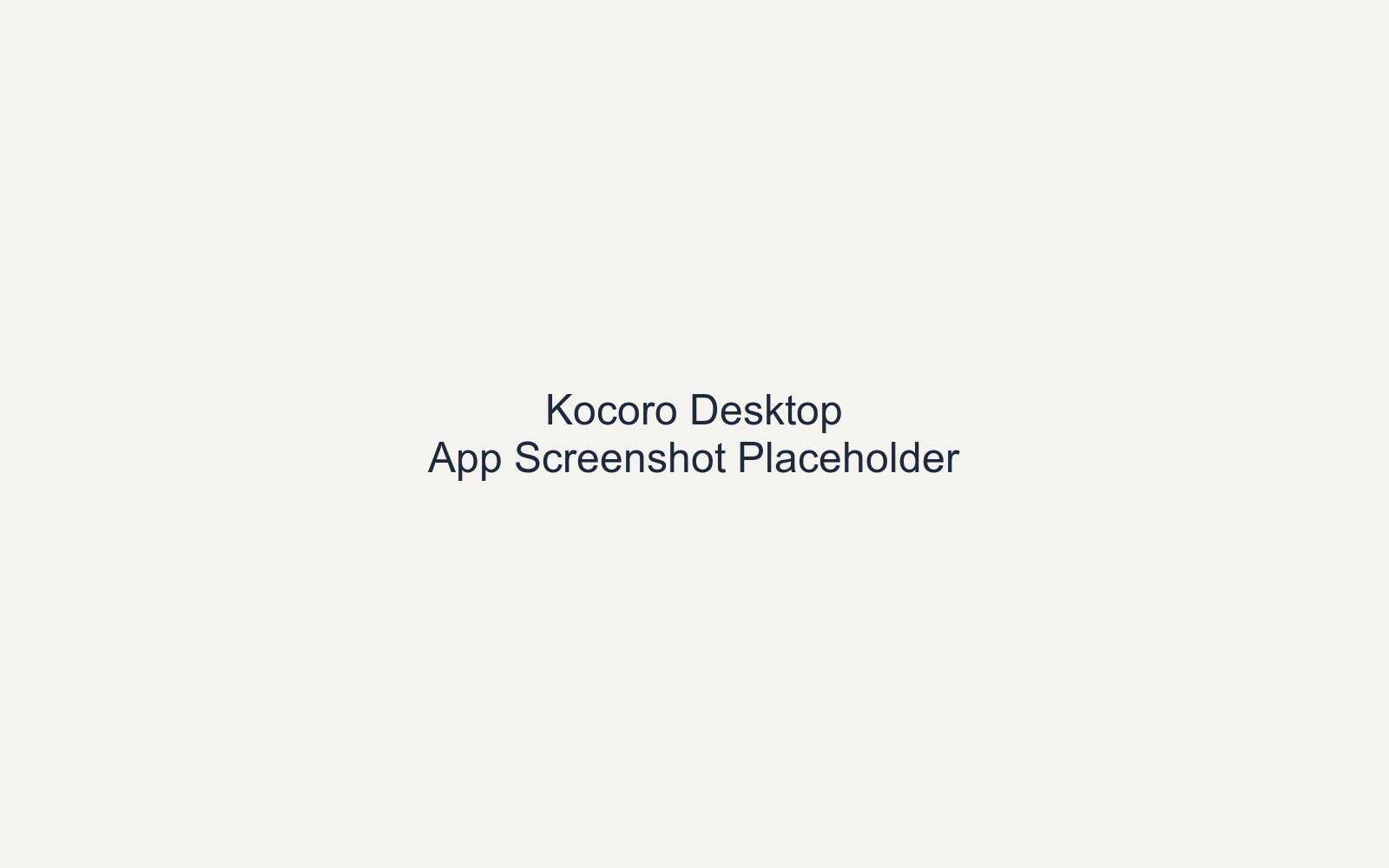 Kocoro Desktop — conversation with AI agent showing sidebar, message thread, and agent action cards